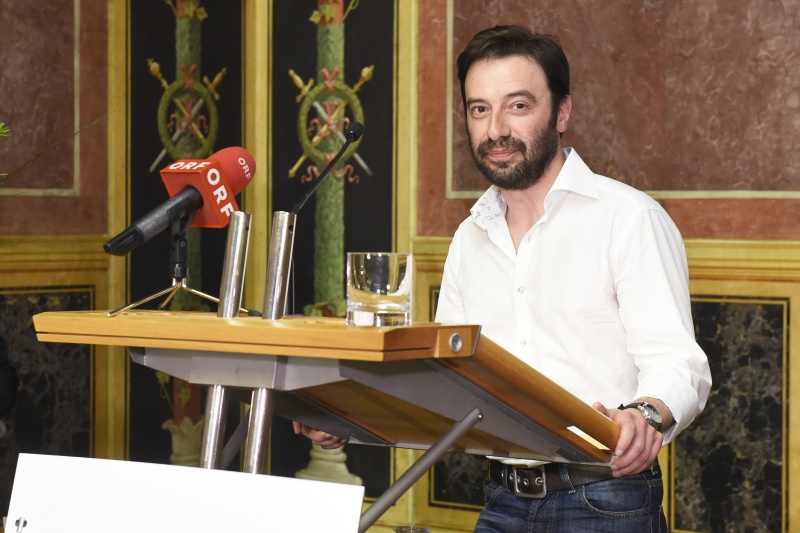 Preisträger Dmitrij Leltschuk am Rednerpult