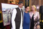 v.re.: Nationalratspräsidentin Doris Bures (S), Preisträgerin Patricia Willocq und Friedensnobelpreisträger 2014  Kailash Satyarthi