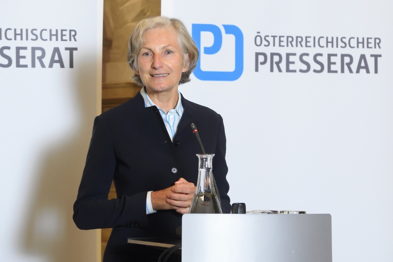 Vorsitzende des Senats 3 des Presserats Irmgard Griss am Wort