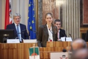 Stellvertretende Exekutivdirektorin Renewables-Grid-Initiative Antina Sander am Rednerpult