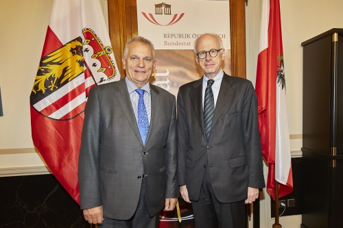 v.li.: Bundesratspräsident Gottfried Kneifel (V) mit dem Botschafter der Bundesrepublik Deutschland in Wien Johannes K. Haindl