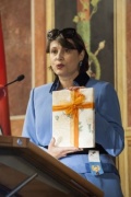 Präsidentin CVP-Frauen, Schweiz Babette Sigg Frank am Rednerpult