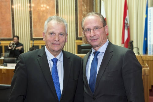 v.li.: Bundesratspräsident Gottfried Kneifel (V) und Vorstandsvorsitzender der Österreichischen Hagelversicherung Kurt Weinberger
