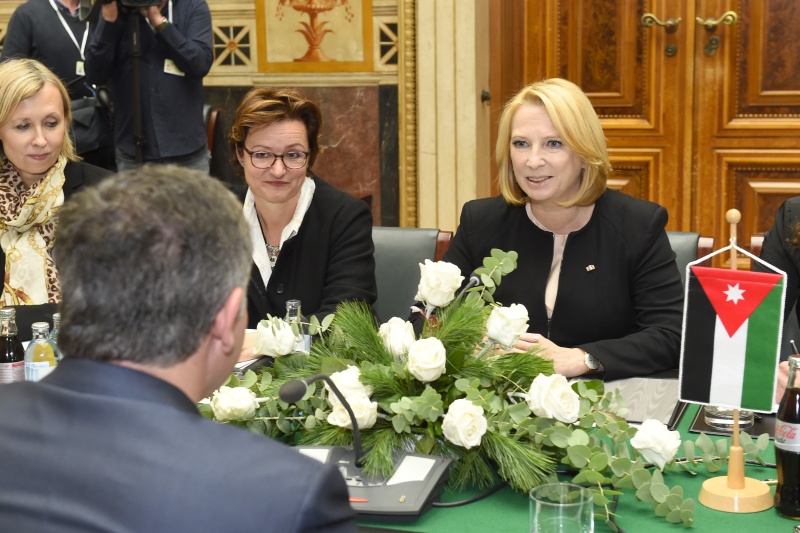 Gespräch Nationalratspräsidentin Doris Bures (S) mit dem König von Jordanien Abdullah II. bin al-Hussein