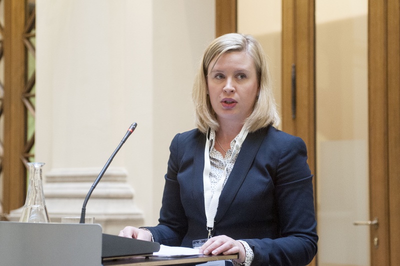 Panel 2: Universität Jyvaeskylae - Finland Miina Kaarkoski bei ihrem Vortrag am Rednerpult