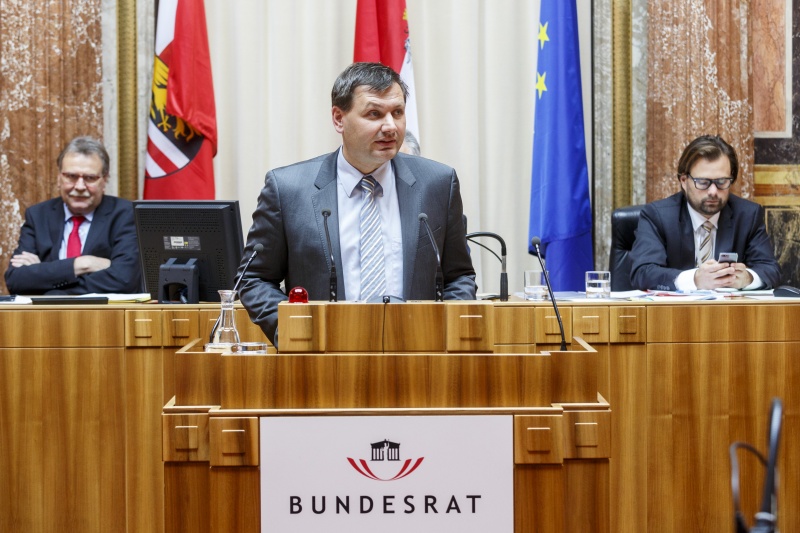 Bundesrat Andreas Pum (V) am Rednerpult
