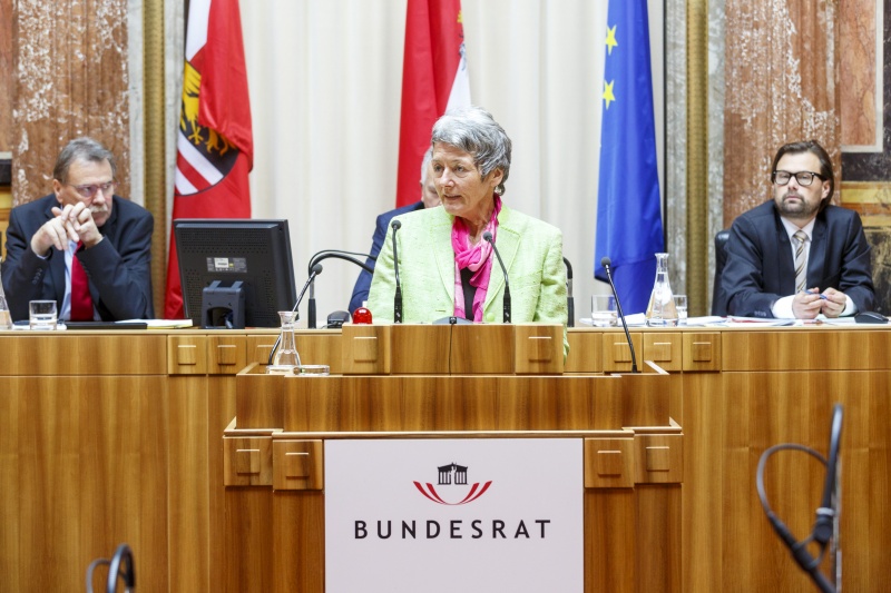Bundesrätin Heidelinde Reiter (G) am Rednerpult