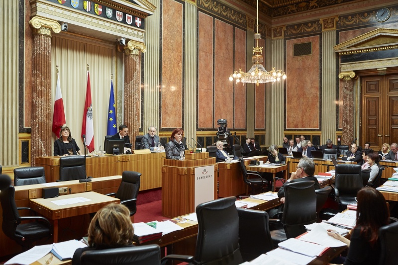 Bundesrätin Sandra Kern (V) am Rednerpult