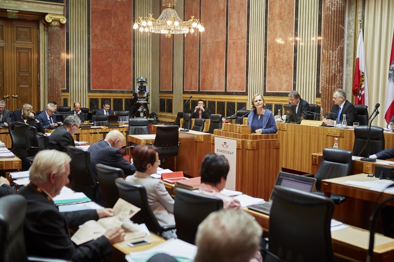 Bundesrätin Daniela Gruber-Pruner (S) am Rednerpult