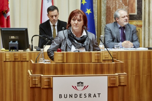 Bundesrätin Sandra Kern (V) am Rednerpult
