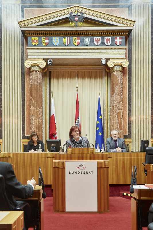 Bundesrätin Sandra Kern (V) am Rednerpult