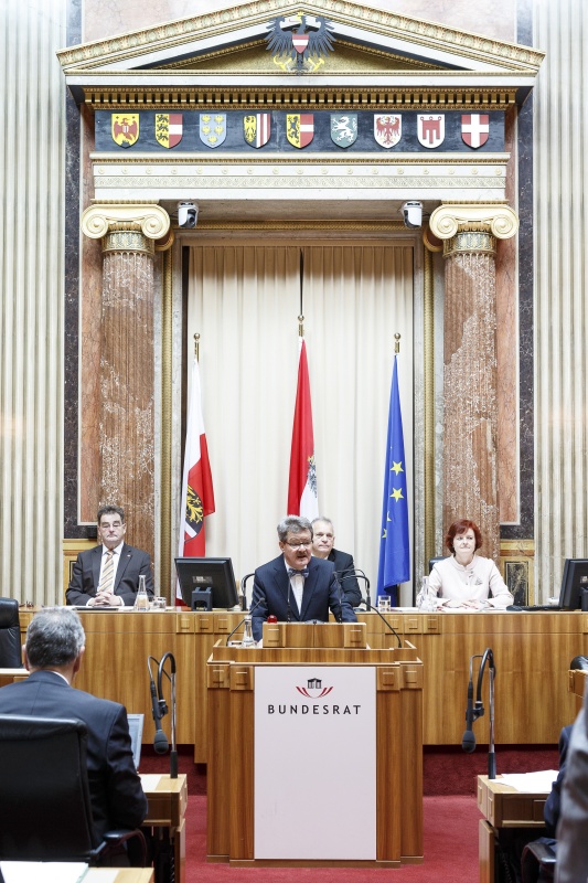 Bundesrat Gerd Krusche (F) am Rednerpult