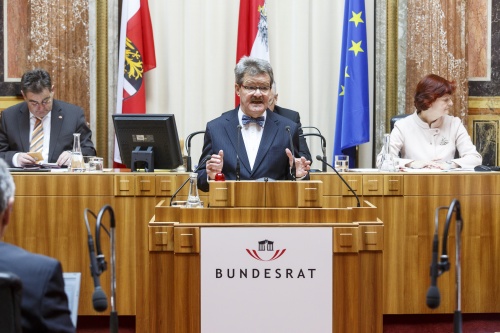 Bundesrat Gerd Krusche (F) am Rednerpult