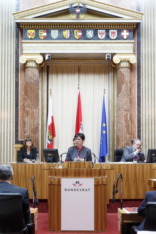 Bundesrätin Rosa Ecker (F) am Rednerpult