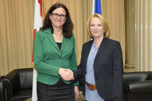 von rechts.: Nationalratspräsidentin Doris Bures (S), EU-Kommissarin Cecilia Malmström