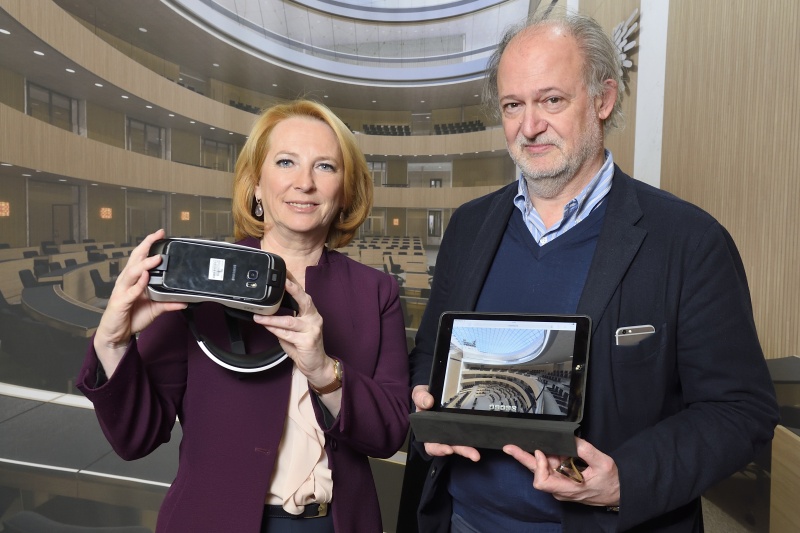 von links: Nationalratspräsidentin Doris Bures (S), Generalplaner András Pálffy