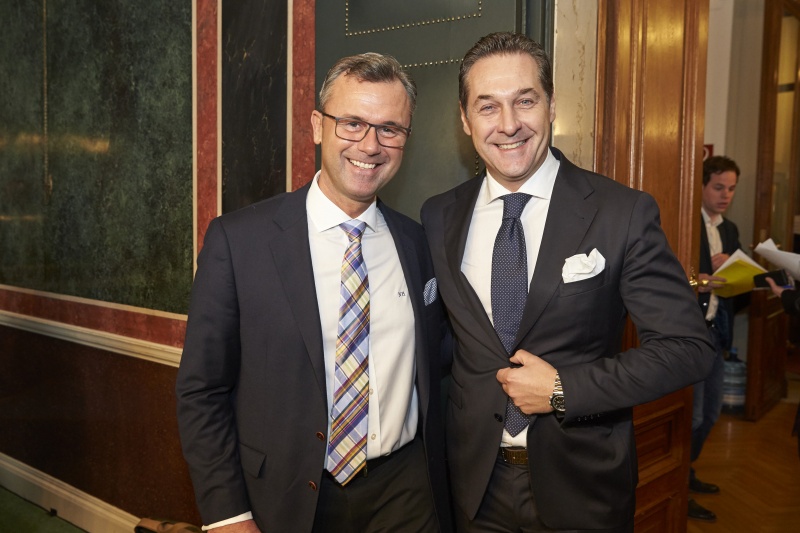 Von links: Dritter Nationalratspräsident Norbert Hofer (F) und  Klubobmann Heinz Christian Strache (F)