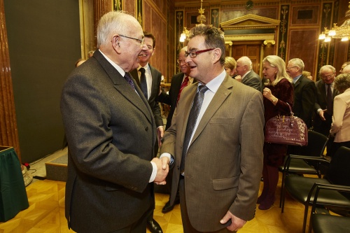 von links: Heinrich Neisser, Bundesratspräsident Josef Saller (V)