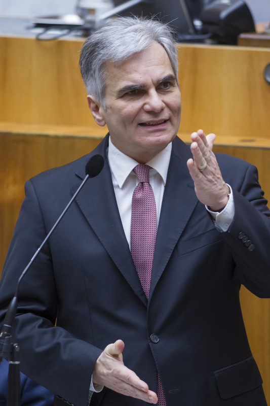 Bundeskanzler Werner Faymann (S) während seiner EU-Erklärung