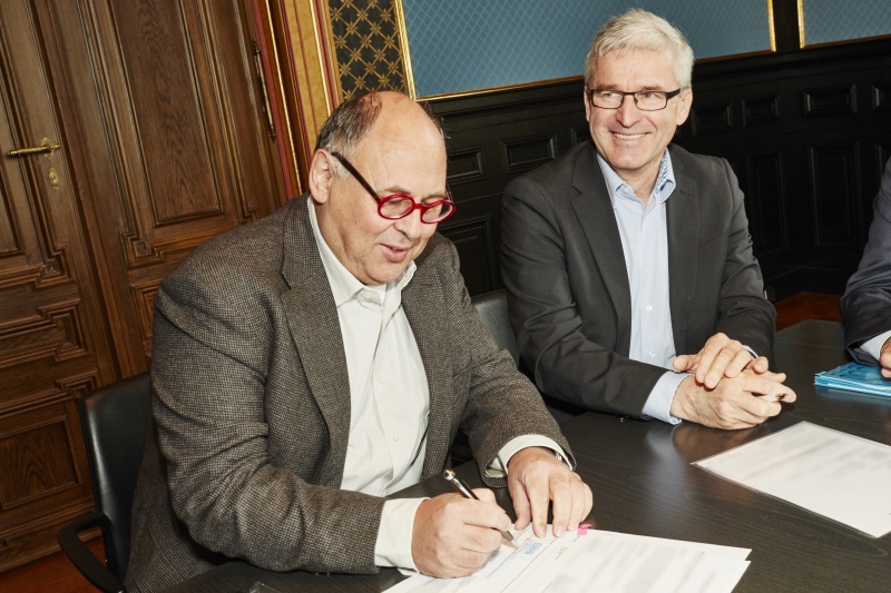 von links: Prokurist Strabag AG Herbert Vanzo, Prokurist Strabag AG Walter Schmidt