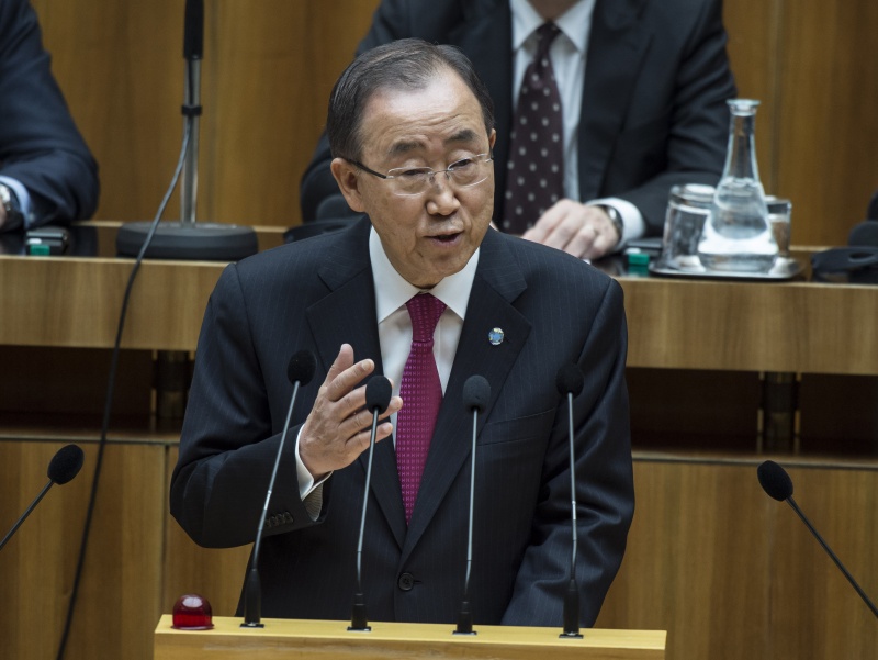 Rede von UN-Generalsekretär Ban Ki-moon im Sitzungssaal des Nationalrates