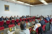 Fraktionssitzung im ÖVP Klub, von links: Vizepräsident des Bundesrates Ernst Gödl (V), Bundesrat Edgar Mayer (V)