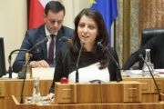 Staatssekretärin im Bundeskanzleramt Muna Duzdar (S) bei ihren Ausführungen