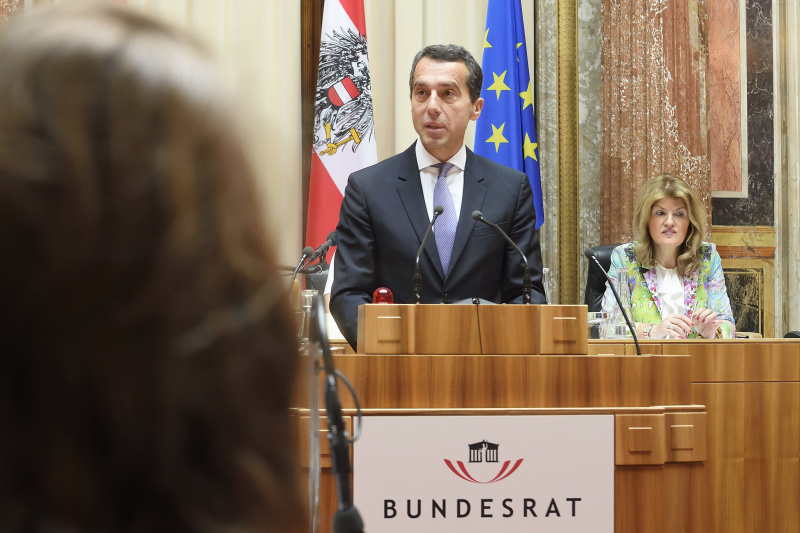Bundeskanzler Christian Kern (S) bei seinen Ausführungen