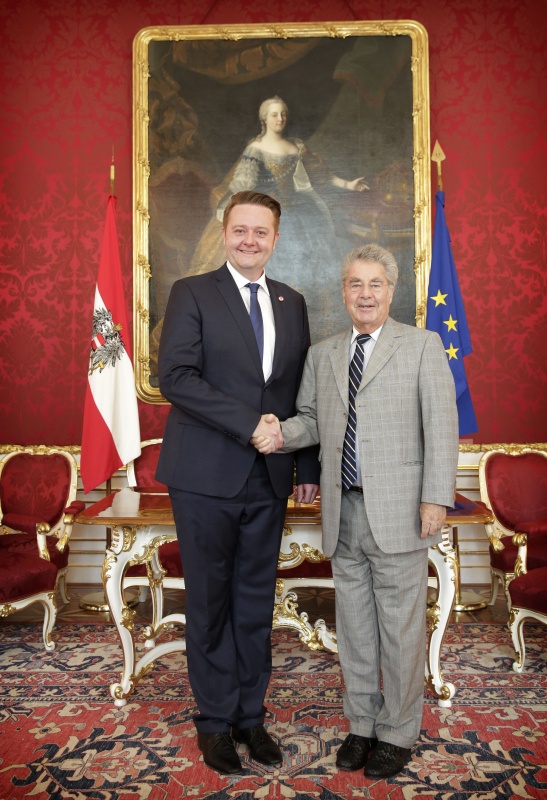 Von links: Bundesratspräsident Mario Lindner (S)  und Bundespräsident Heinz Fischer