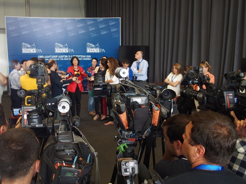 Präsidentin der OSZE-PV Christine Muttonen (S) beim Interview