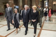 Von links: Bundesratspräsident Mario Lindner (S), Margit Fischer, Bundespräsident Heinz Fischer, Nationalratspräsidentin Doris Bures (S)