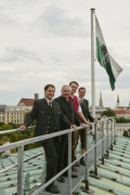 Von rechts: Vizepräsident des Bundesrates Ernst Gödl (V), Bundesratspräsident Mario Lindner (S), Landeshauptmann der Steiermark Hermann Schützenhöfer, Landeshauptmann-Stellvertreter der Steiermark Michael Schickhofer