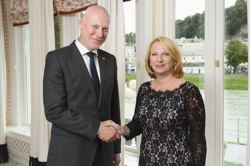 von rechts: Nationalratspräsidentin Doris Bures (S) mit dem Präsidenten der slowenischen Nationalversammlung Dr. Milan Brglez