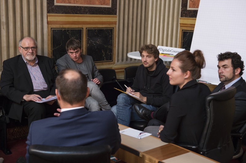 Gottfried Marckhgott (li) mit dem Arbeitskreis 'Rechtspolitik'