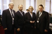 Von links: Bundesrat Stefan Schennach (S), Klubobmann Andreas Schieder (S), EPTA-Vorsitzende und Nationalratsabgeordnete  Ruperta Lichtenecker (G) und Europaabgeordneter Paul Rübig