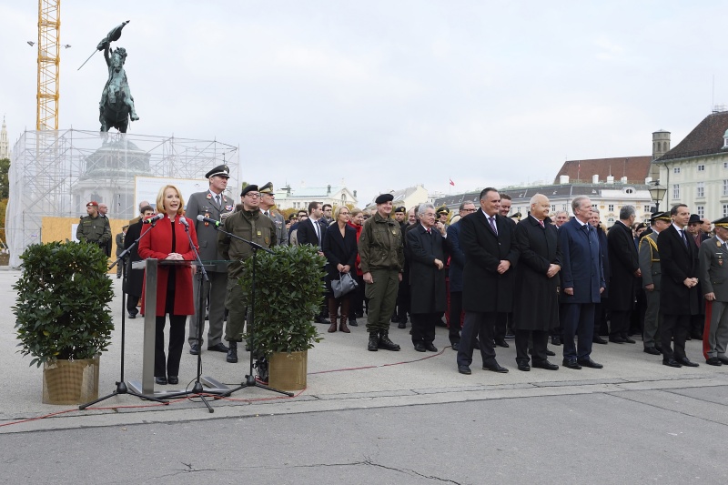 Nationalratspräsidentin Doris Bures (S) bei ihrer Rede zur Angelobung