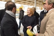 Nationalratspräsidentin Doris Bures (S) auf der Baustelle der Pavillions auf dem Heldenplatz