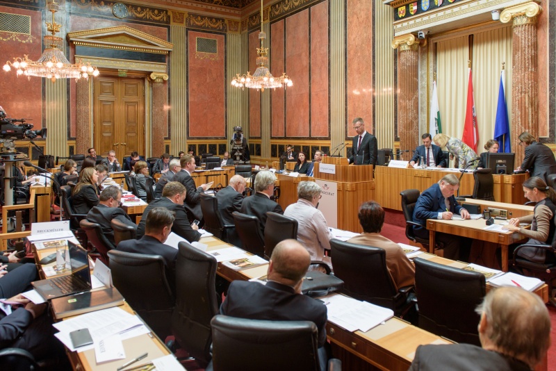 Sozialpsychologe der Universität Maastricht Kai Jonas am Rednerpult. Blick Richtung EnqueteteilnehmerInnen