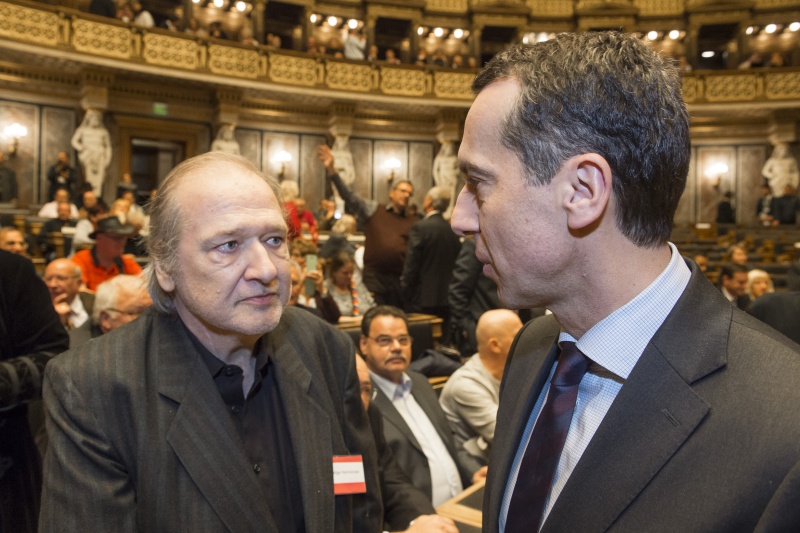 Von links: Helmut Oberhauser und Bundeskanzler Christian Kern (S)