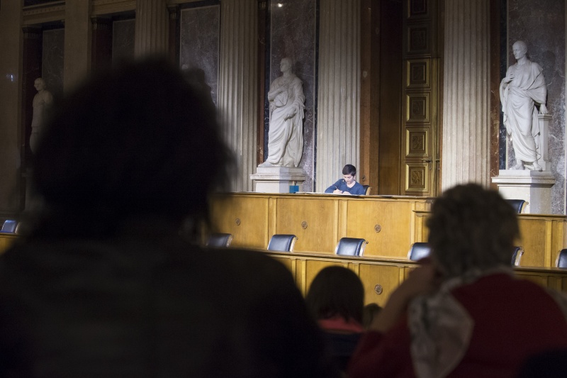 Valentin Hagg bei seinem Vortrag