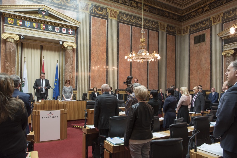 Bundesratspräsident Mario Lindner (S) bei seiner Erklärung