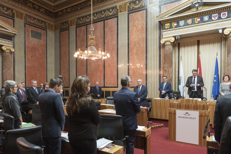 Bundesratspräsident Mario Lindner (S) bei seiner Erklärung