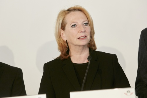 Nationalratspräsidentin Doris Bures (S) während der Pressekonferenz
