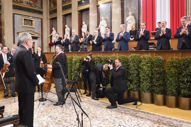 Bundespräsident Alexander Van der Bellen bei der Angelobung