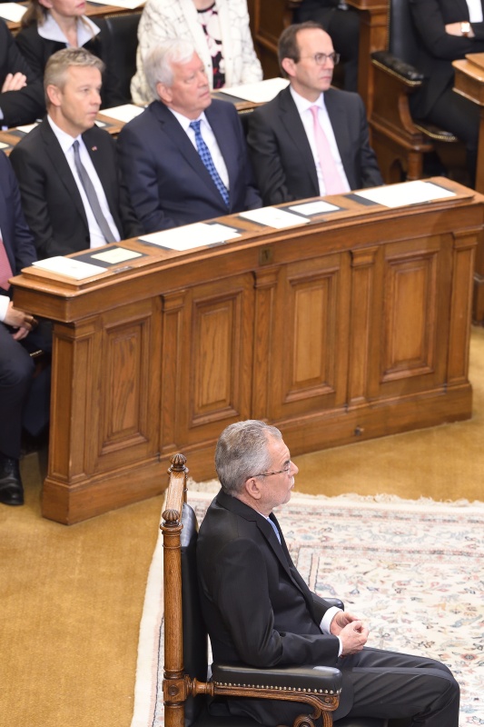 Bundespräsident Alexander Van der Bellen bei der Angelobung