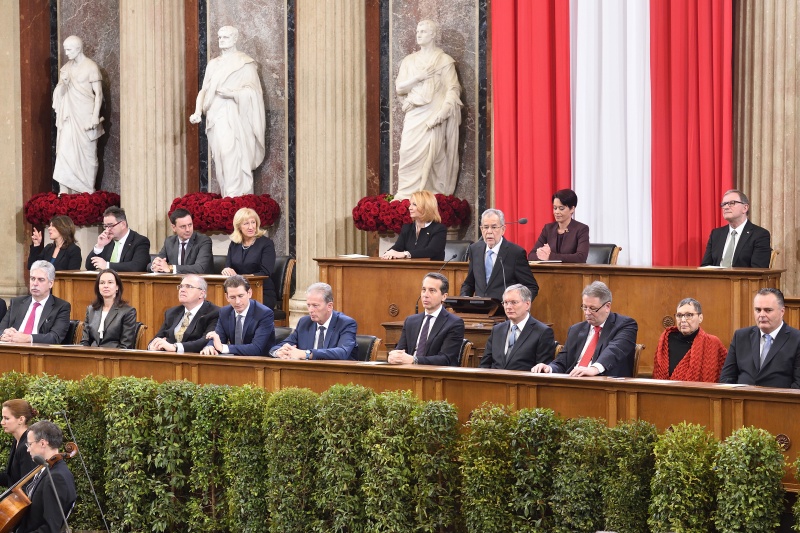 Bundespräsident Alexander Van der Bellen bei seiner Rede