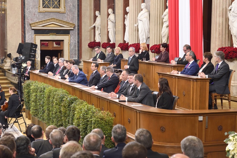 Bundespräsident Alexander Van der Bellen bei seiner Rede