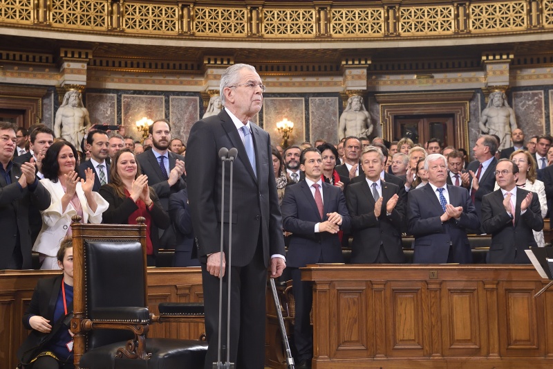 Bundespräsident Alexander Van der Bellen bei der Angelobung