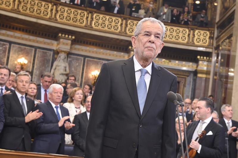 Bundespräsident Alexander Van der Bellen bei der Angelobung
