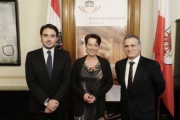 Von links: Präsident der Region Kalabrien Nicola Irto, Bundesratspräsidentin Sonja Ledl-Rossmann (V) und der italienische Botschafter Giorgio Marrapodi